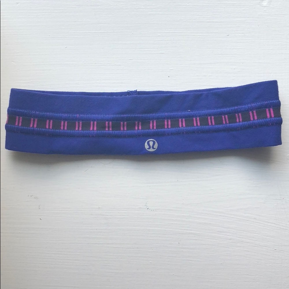 lululemon fly away tamer headband purple